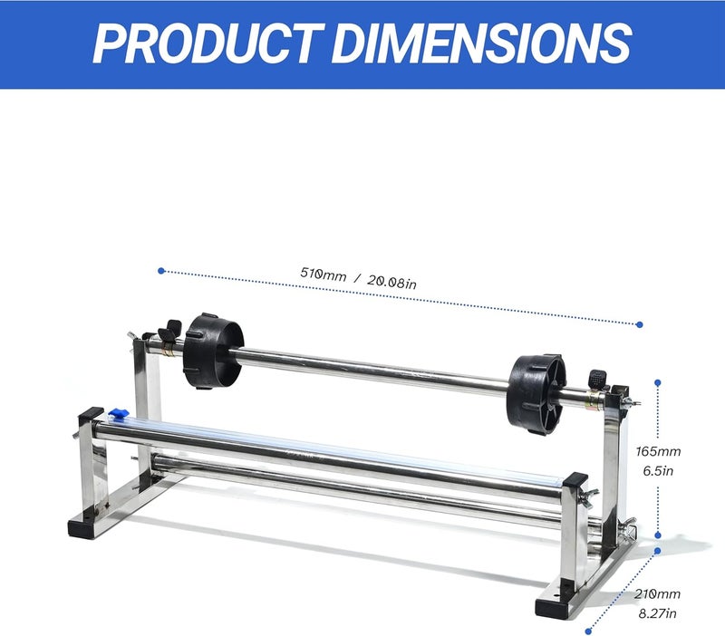 KZU Plastic Wrap Dispenser with Cutter, 4.0-17 inch Stretch Wrap Dispenser, Manual Stretch Film Dispenser, Stainless Steel Plastic Wrap Dispener, Predrilled Holes for Table Wall Floor Mount - Image 3